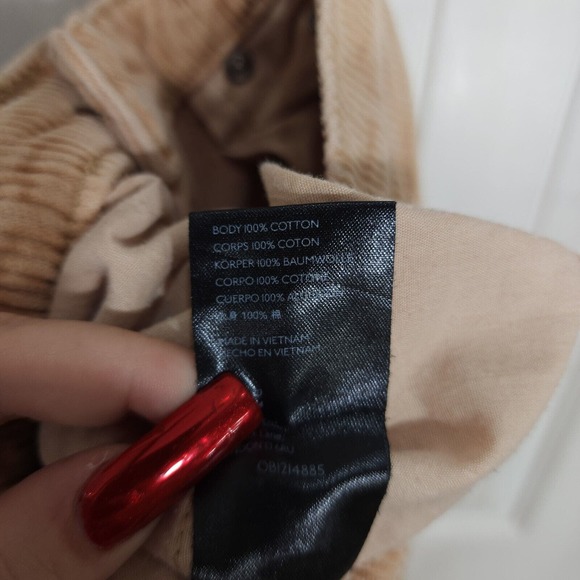 BDG High & Wide Corduroy Pants Womens 24 Light Brown 100% Cotton Pockets Zip - Picture 12 of 13